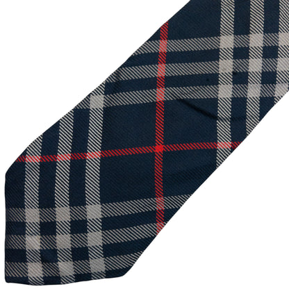 Vintage 2000s Burberry Nova Check Silk Tie in navy, photo 5