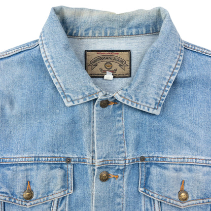 Vintage 90s Armani Jeans Button Up Denim Jacket Size L