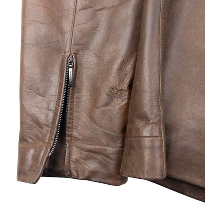 Vintage 2000s Burberry Zip Up Leather Jacket Size M