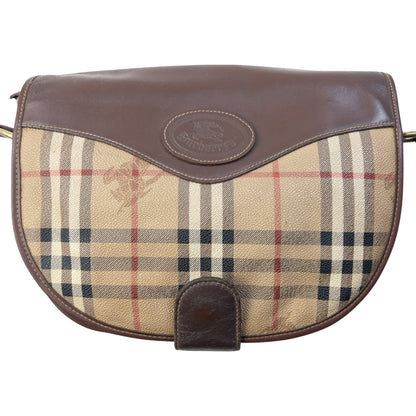 Vintage 90s Burberry Nova Check Leather Crossbody Bag