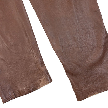 Vintage 90s Gianni Versace Leather Trousers in brown, photo 6
