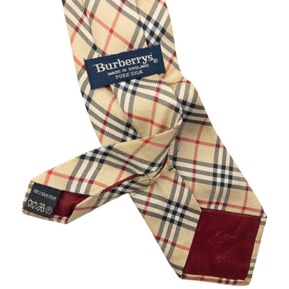 Vintage 2000s Burberry Nova Check Silk Tie