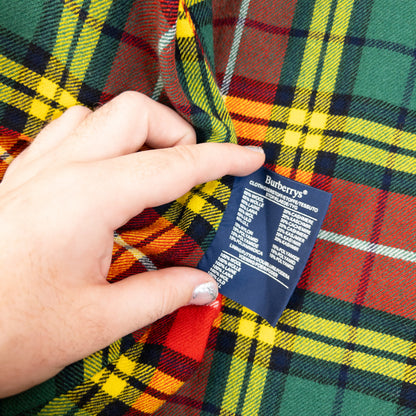 Vintage 90s Burberry Nova Check Lined Cashmere Wool Jacket in yellow, photo 6