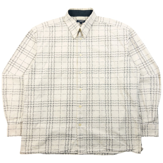 Vintage 2000s Burberry Nova Check Text Long Sleeve Button Up Shirt Size L