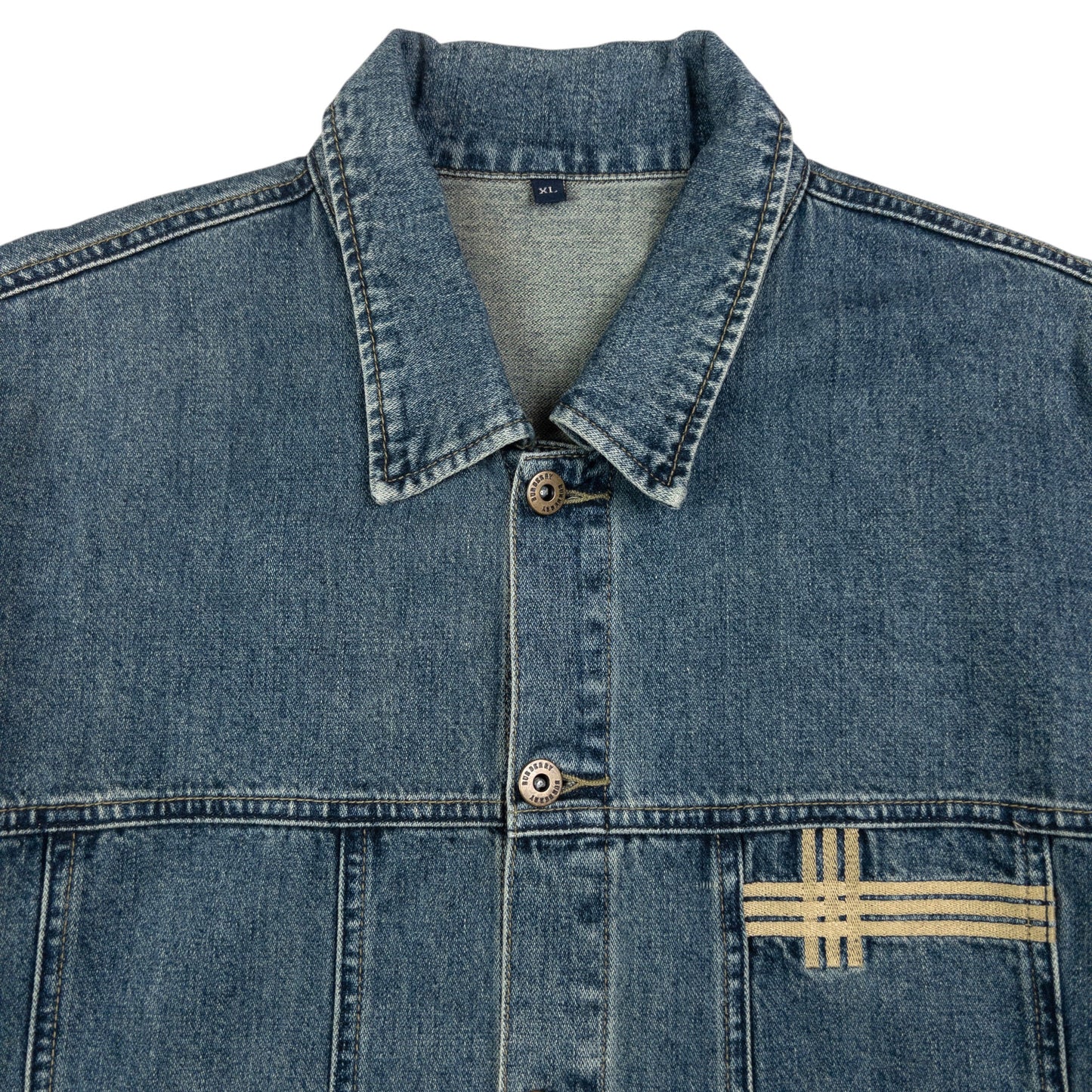 Vintage Burberry Button Up Denim Jacket Size XL