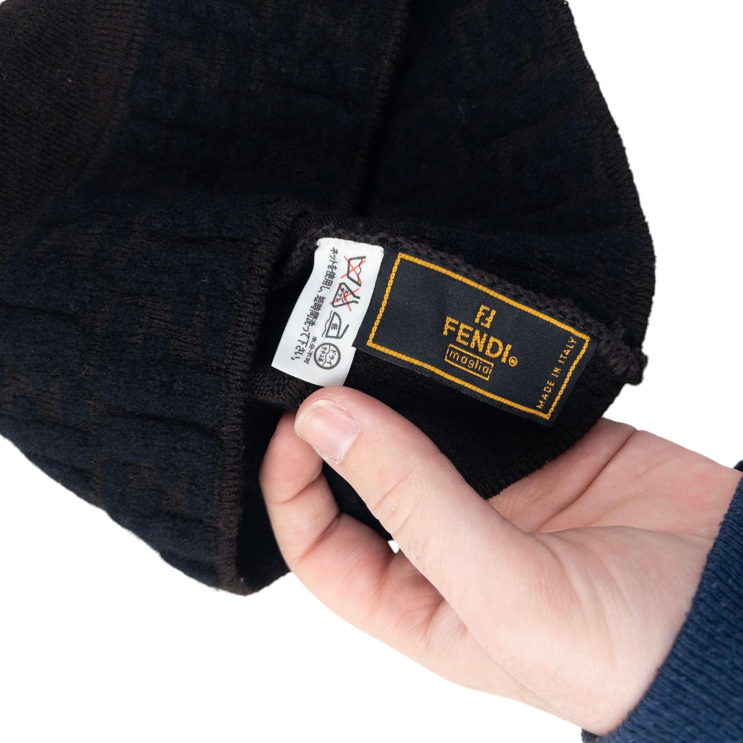 Vintage Fendi Monogram Wool Beanie Hat