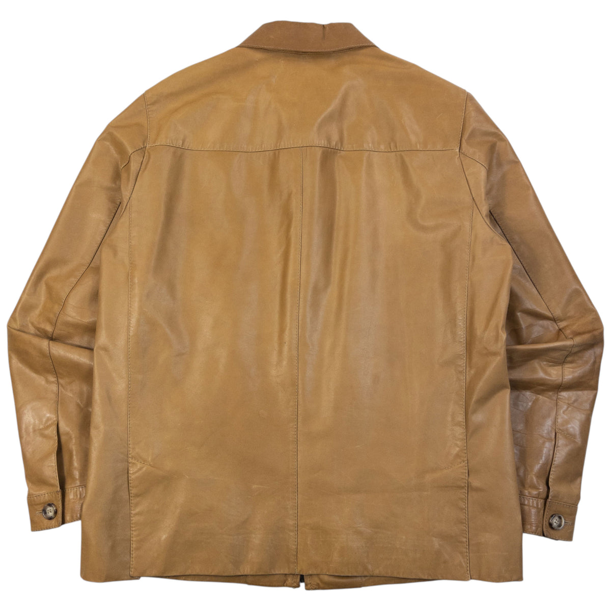 Vintage 2000s Prada Zip Up Leather Jacket in brown, photo 2