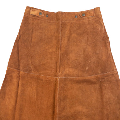 Vintage 90s CP Company Suede Full Zip Maxi Skirt Womens Size W28