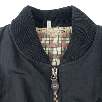Vintage 90s Armani Jeans Ballistic Nylon Padded Bomber Jacket Size XL