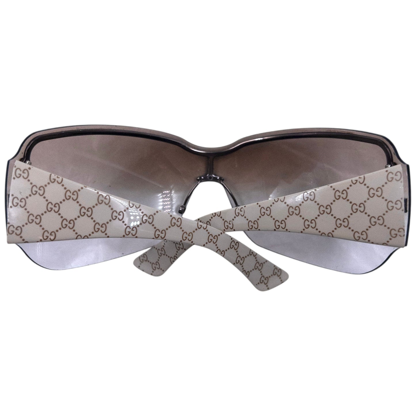 Vintage 2000s Gucci Monogram Rimless Shield Sunglasses