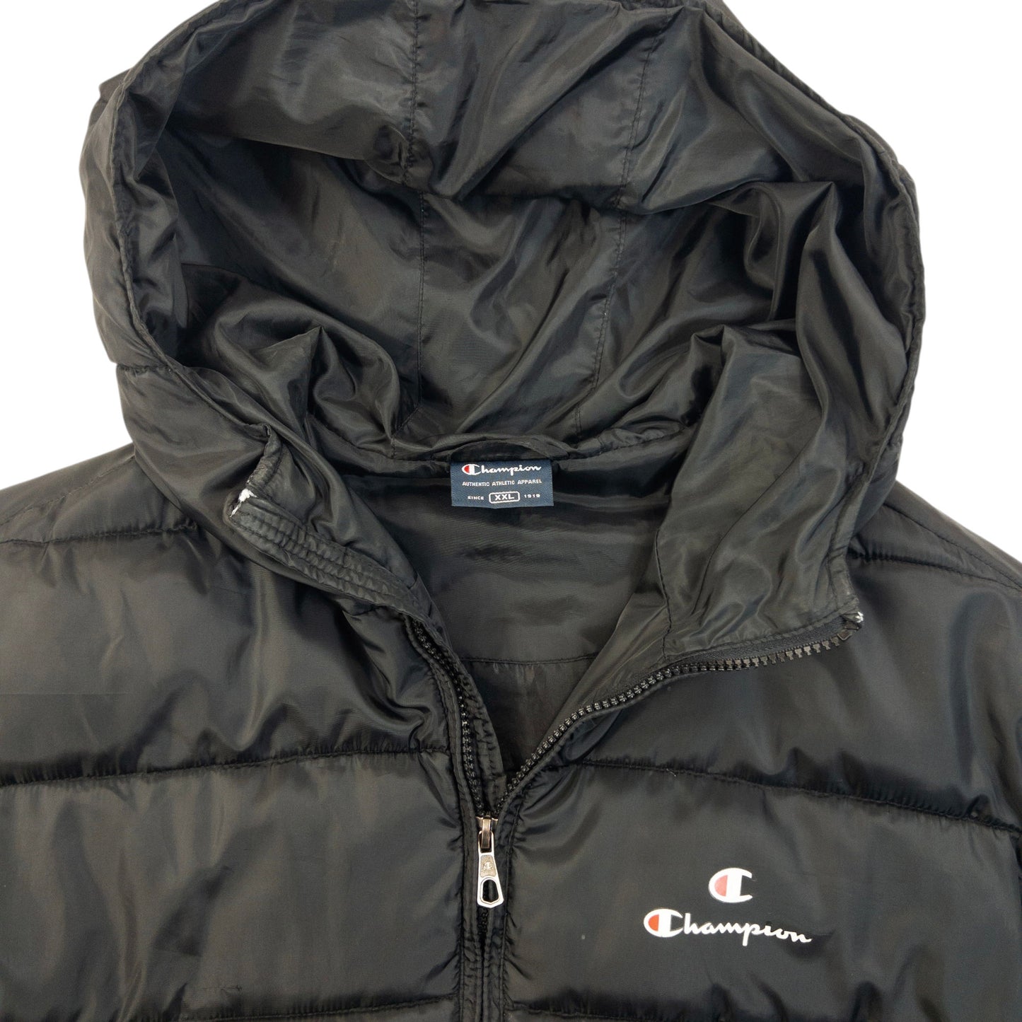 Vintage Champion Zip Up Puffer Jacket Size XXL