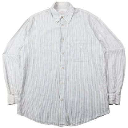 Vintage 90s Armani Jeans Striped Long Sleeve Button Up Shirt Size XL