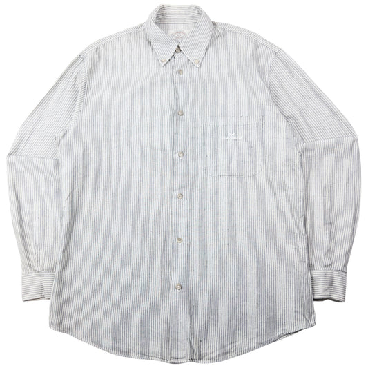Vintage 90s Armani Jeans Striped Long Sleeve Button Up Shirt Size XL