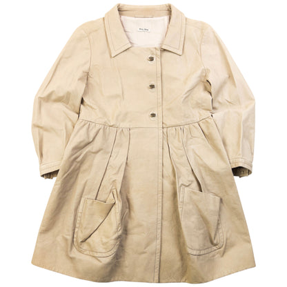 Vintage 2010 Miu Miu Leather Trench Jacket Womens Size S
