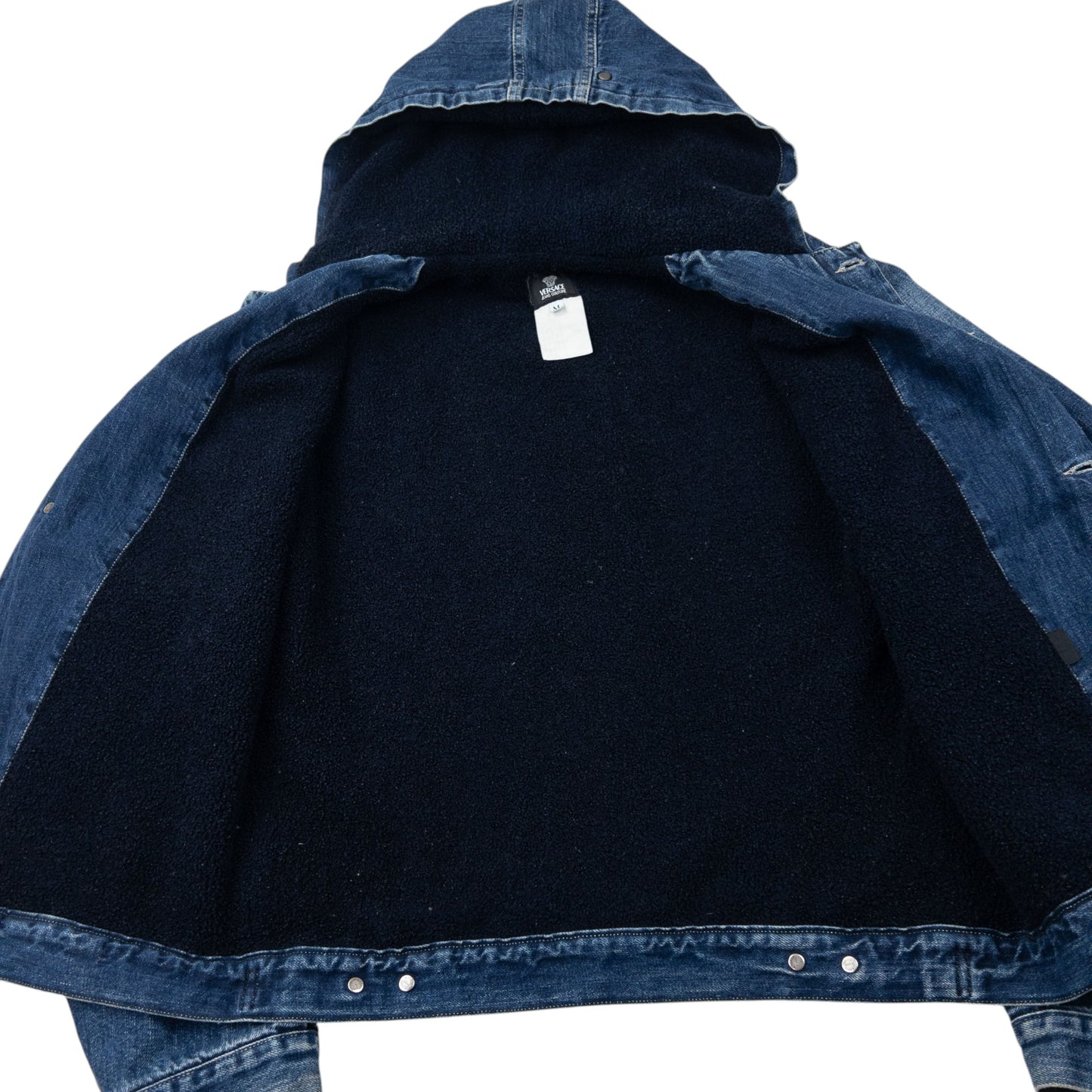 Vintage Versace Jeans Couture Fleece Lined Denim Jacket Womens Size M