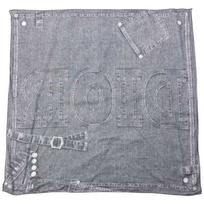 Vintage 2000s Dior By John Galliano Denim Print Silk Scarf
