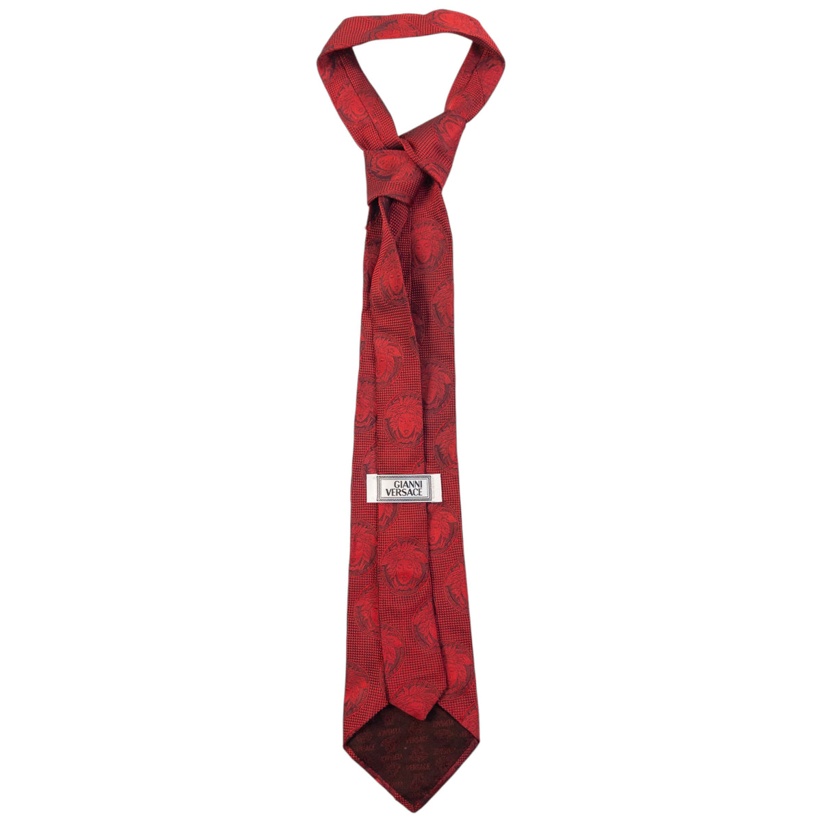 Vintage 90s Gianni Versace Monogram Medusa Silk Tie
