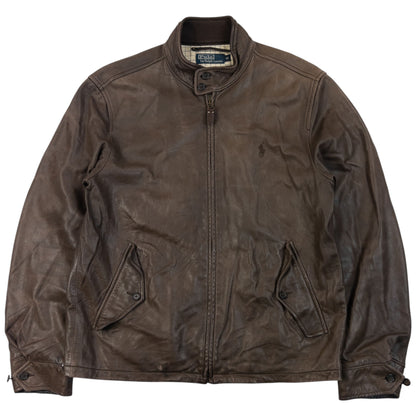 Vintage 2000s Polo Ralph Lauren Zip Up Leather Jacket Size M
