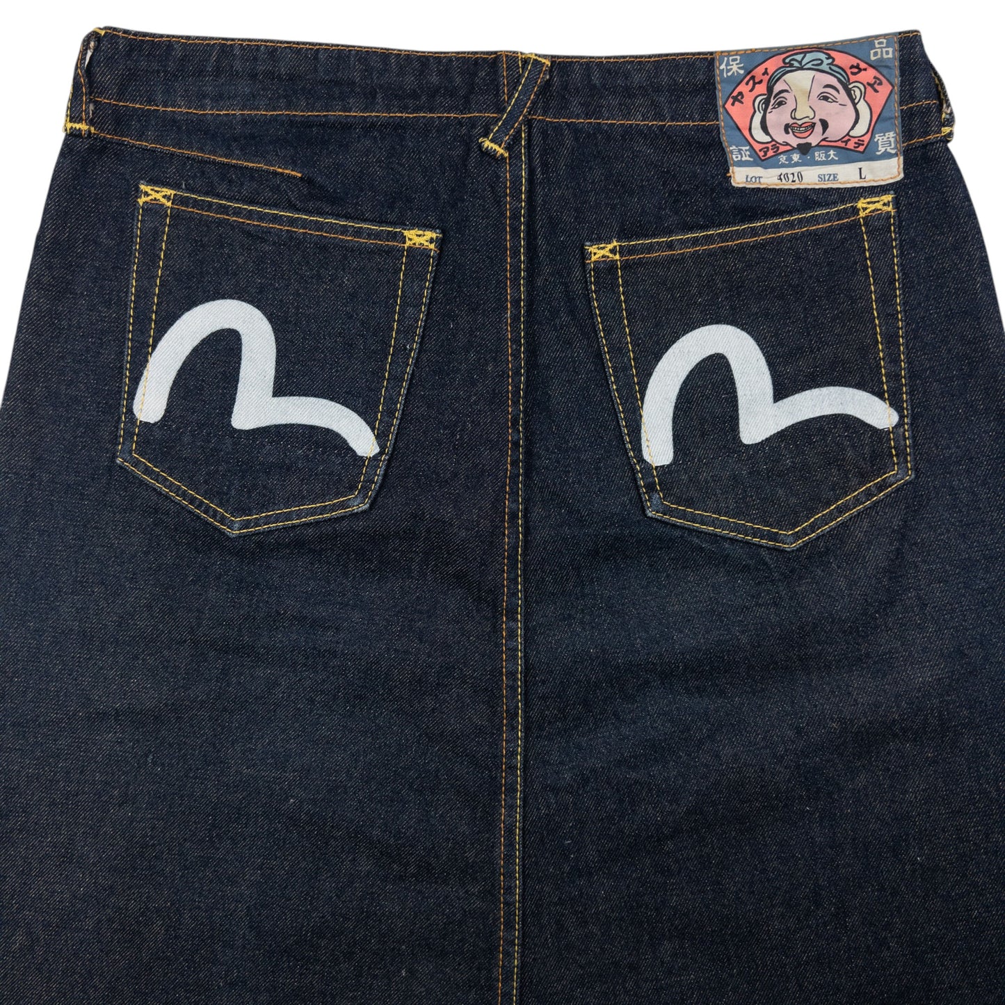 Vintage Evisu Triple Gull Japanese Denim Skirt Womens Size W28