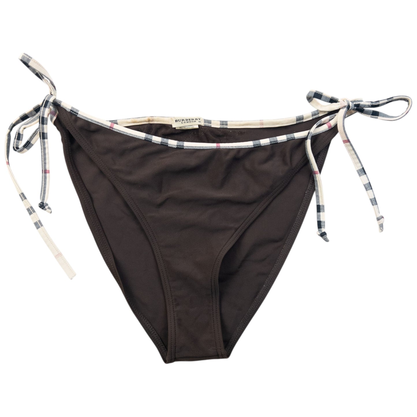 Vintage 2000s Burberry Nova Check Trim Bikini Set Womens Size XXL