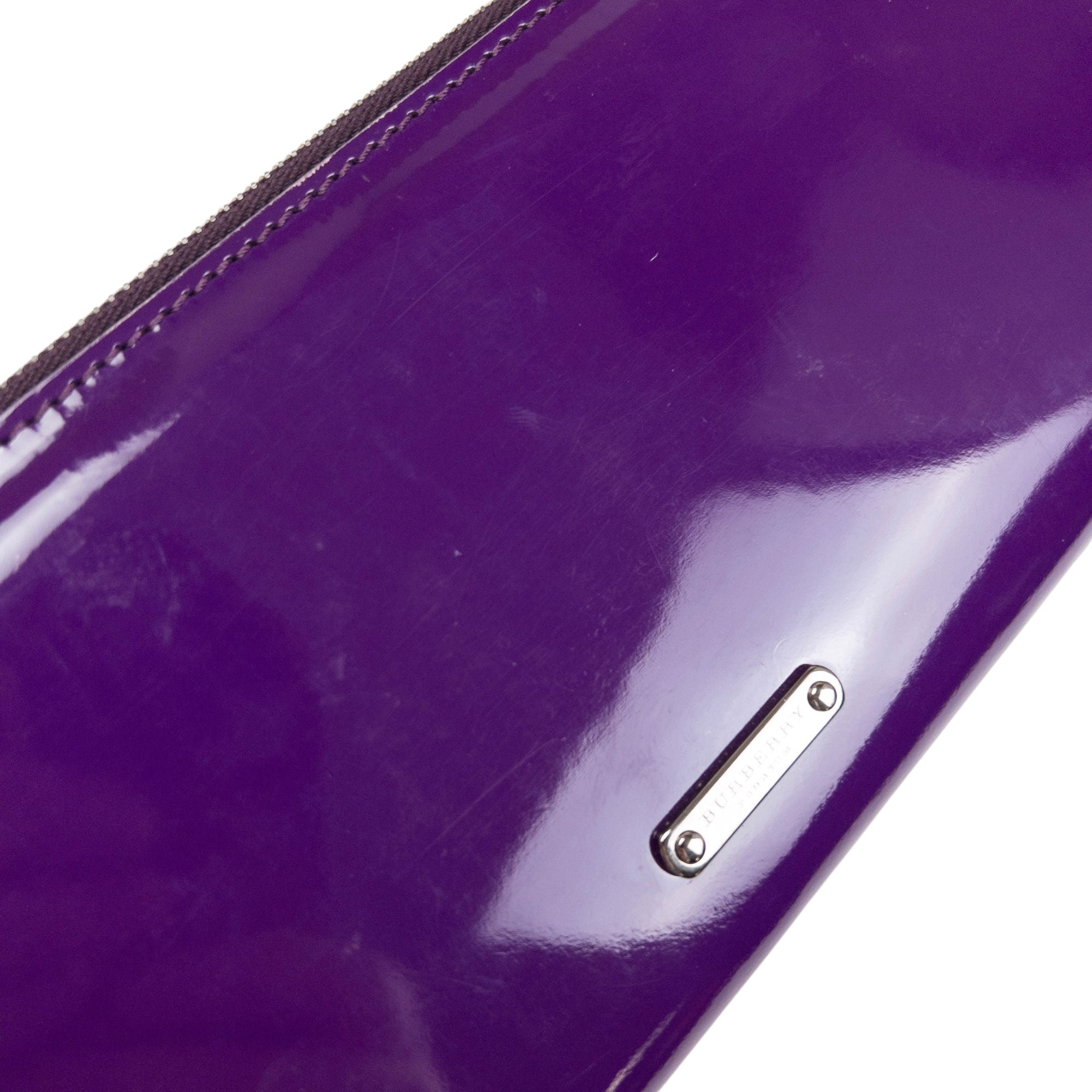 Vintage Burberry Patent Leather Clutch Shoulder Bag