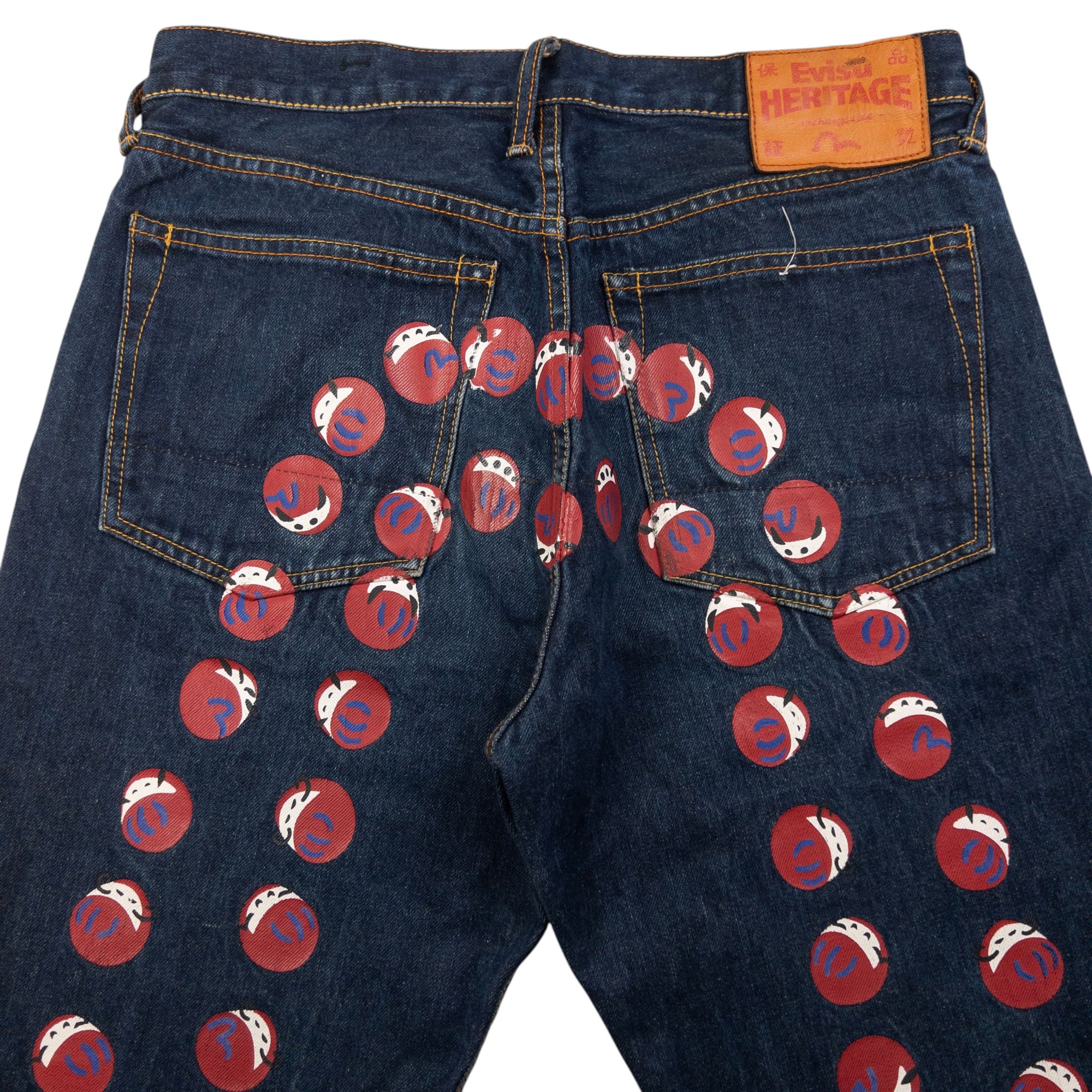 Vintage Evisu Painted Daicock Japanese Denim Jeans Size W32