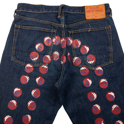 Vintage Evisu Painted Daicock Japanese Denim Jeans Size W32