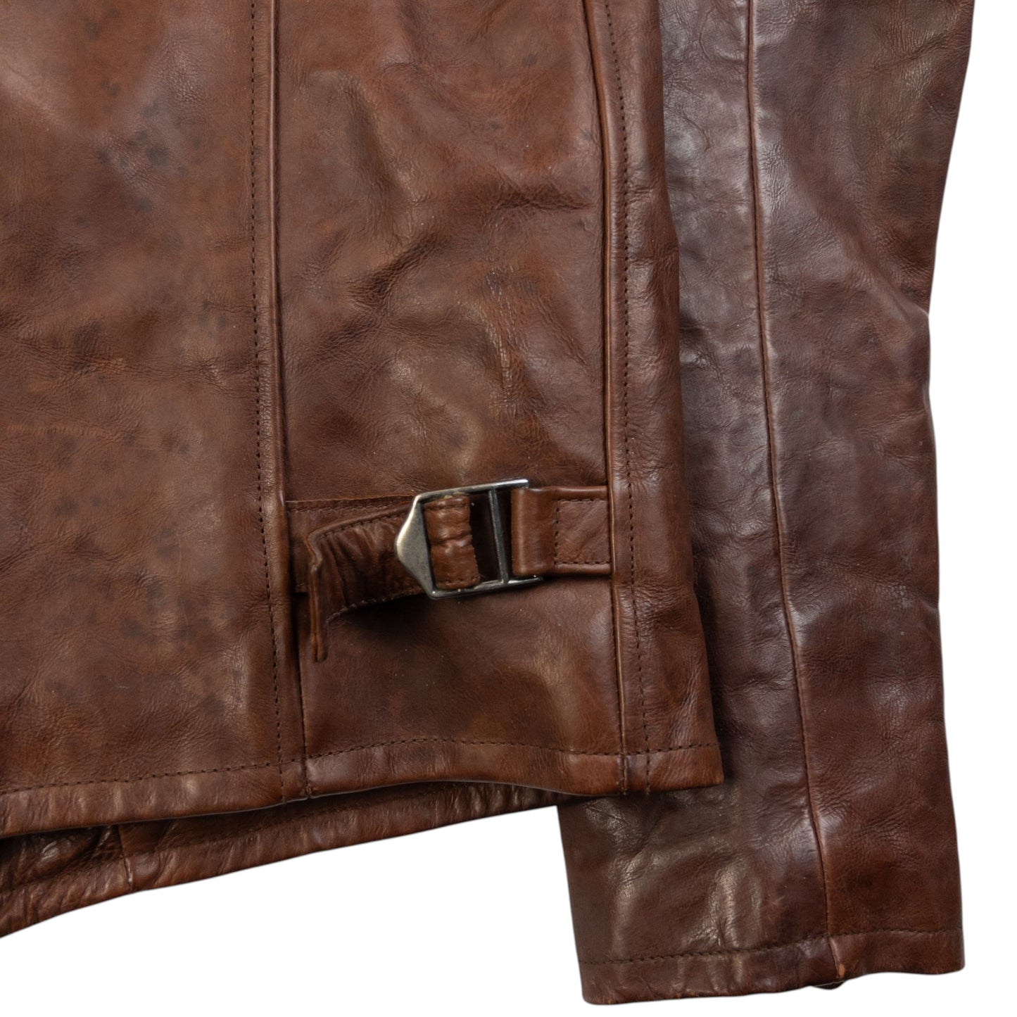 Vintage 2009 CP Company Zip Up Leather Jacket Size S