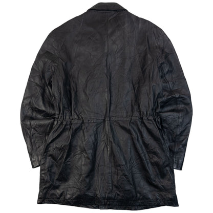 Vintage 2000s Burberry Nova Check Lined Leather Jacket Size L