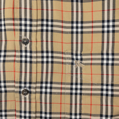 Vintage 90s Burberry Nova Check Long Sleeve Button Up Shirt Size S