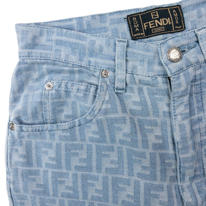 Vintage 90s Fendi Monogram Lightweight Denim Jeans Size W26