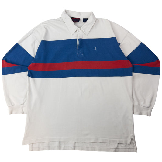 Vintage YSL Yves Saint Laurent Long Sleeve Rugby Polo Shirt Size XL
