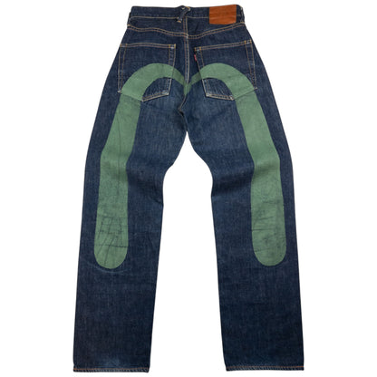 Vintage Evisu Painted Daicock Japanese Denim Jeans Size W25
