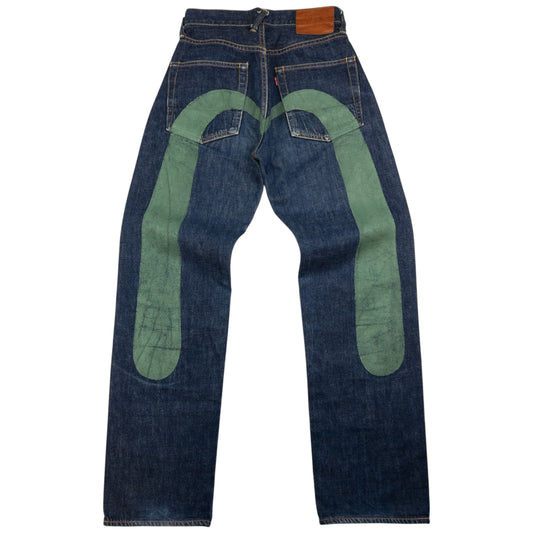 Vintage Evisu Painted Daicock Japanese Denim Jeans Size W25