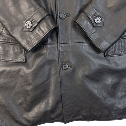 Vintage 90s Gianni Versace Button Up Leather Jacket Size XL