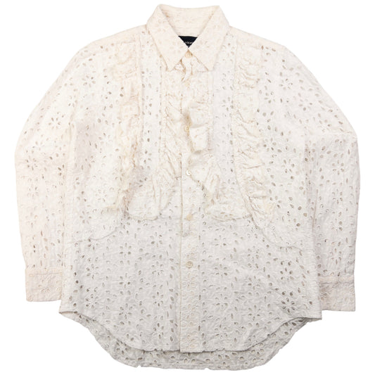 Vintage Comme Des Garçons Tricot Lace Flounce Shirt Womens Size S