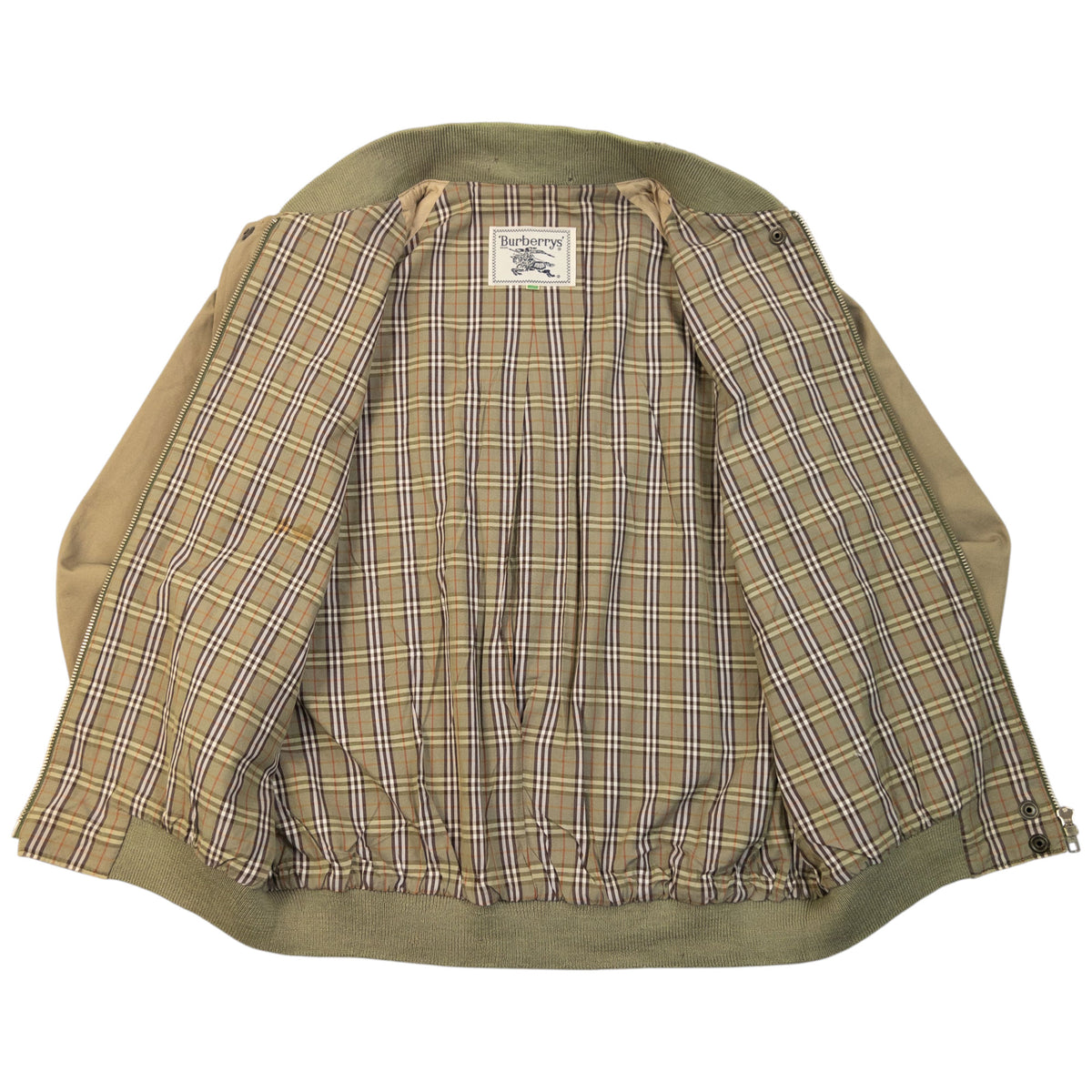 Vintage 90s Burberry Nova Check Lined Bomber Jacket Womens Size S