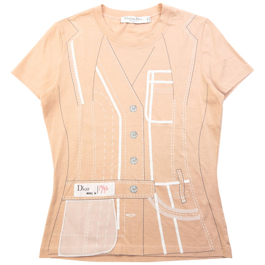 Vintage 2006 Dior By John Galliano Print T Shirt Womens Size M
