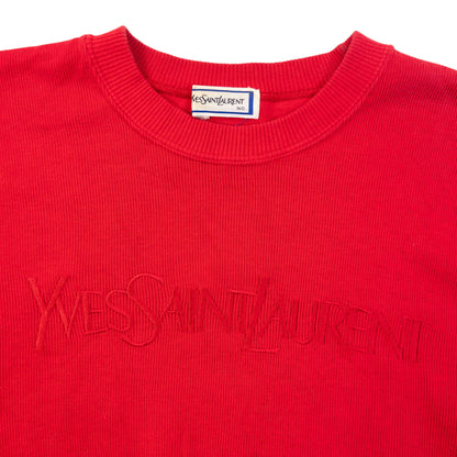 Vintage 80s YSL Yves Saint Laurent Embroidered Sweatshirt Womens Size S