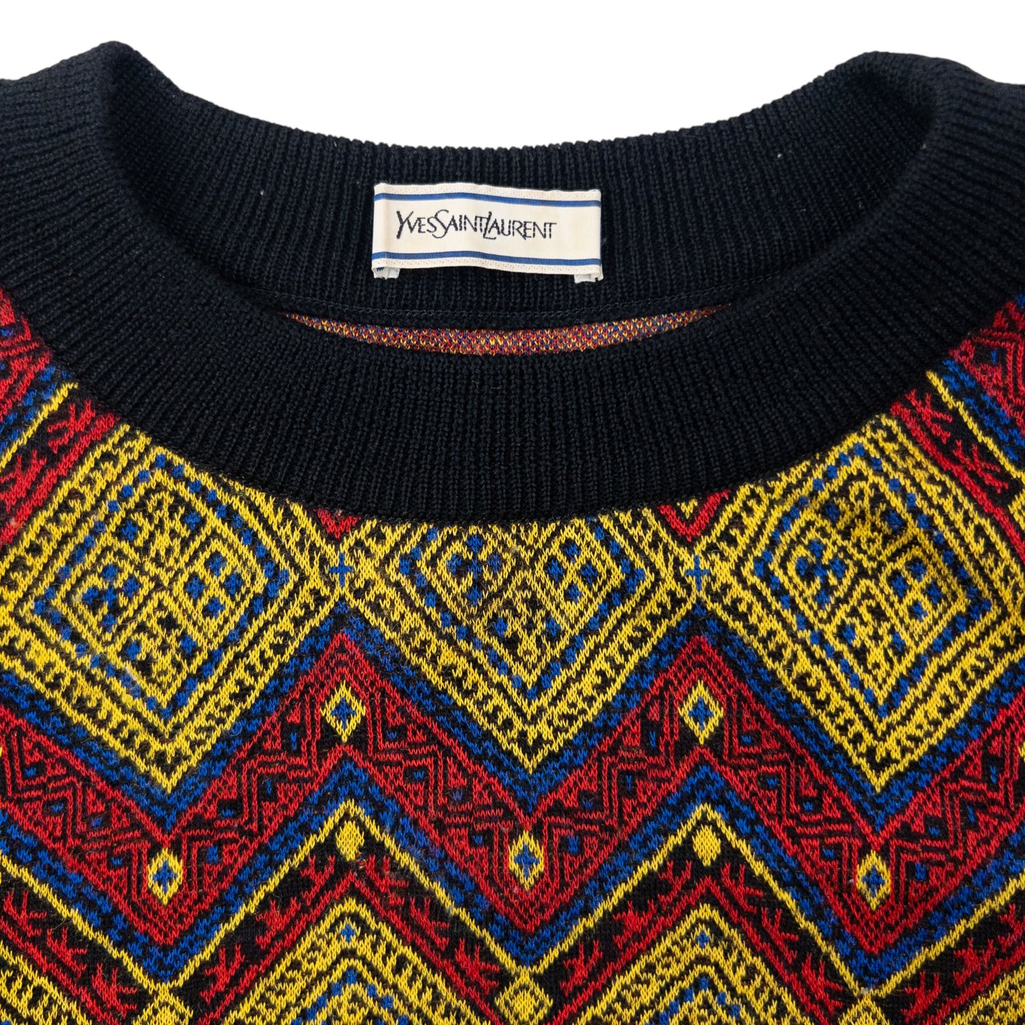 Vintage 80s YSL Yves Saint Laurent Pattern Jumper Size M