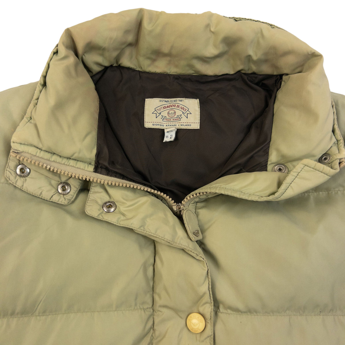 Vintage 90s Armani Jeans Zip Up Puffer Jacket Womens Size L