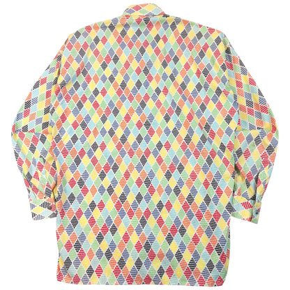 Vintage Versace 2000s Jeans Couture Pattern Long Sleeve Button Up Shirt Size S