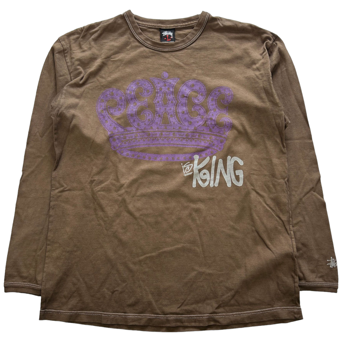 Vintage Stussy Peace King Long Sleeve T-Shirt Size L