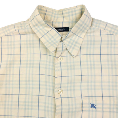 Vintage Burberry Nova Check Short Sleeve Button Up Shirt Size M
