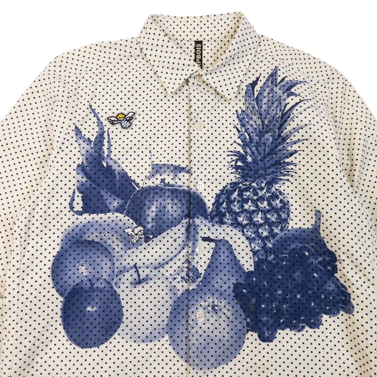 Vintage 2000s Frapbois By Issey Miyake Fruit Print Polka Dot Button Up Shirt Womens Size S