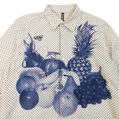 Vintage 2000s Frapbois By Issey Miyake Fruit Print Polka Dot Button Up Shirt Womens Size S