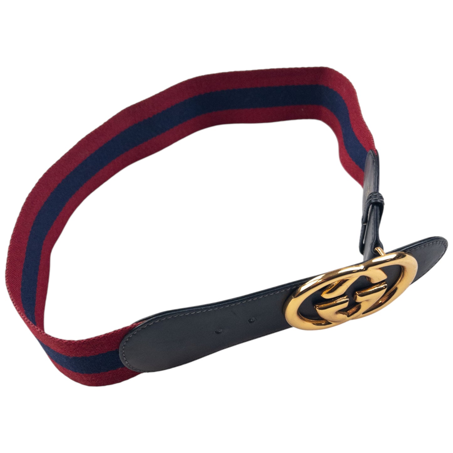 Vintage 90s Gucci Stripe Leather Belt Size W28