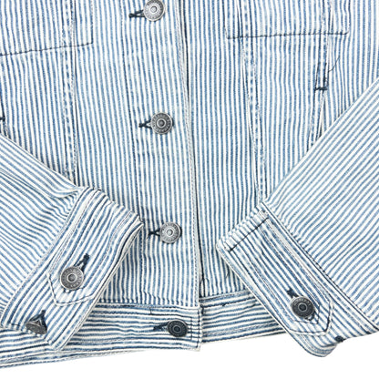 Vintage 2000s Burberry Striped Denim Jacket Womens Size M