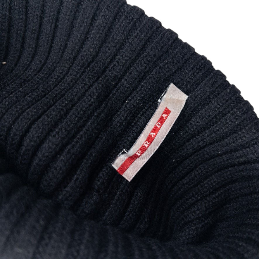 Vintage Prada Sport Ribbed Knit Beanie Hat