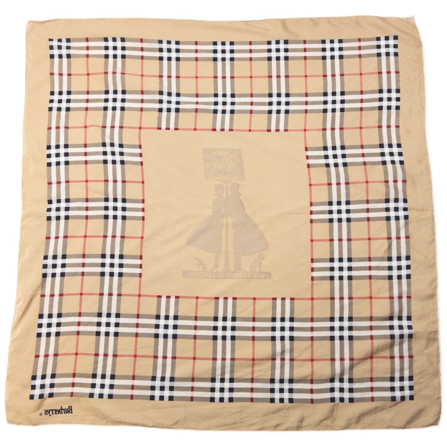 Vintage 90s Burberry Nova Check Silk Scarf